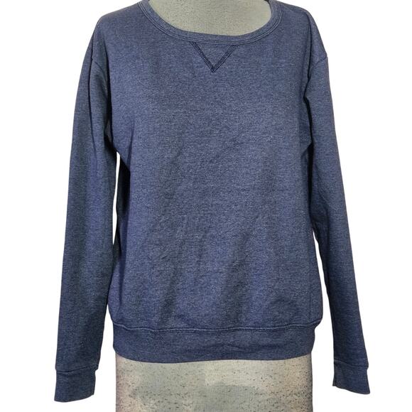 Blue Soft Cotton Blend Pullover Sweatshirt Size Medium - Picture 1 of 4